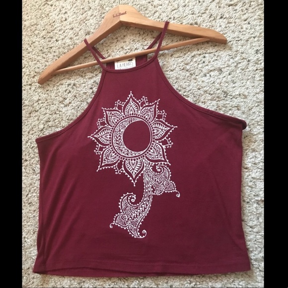 PacSun Tops - L.A. Hearts | red flower moon crop tank
